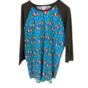 LuLaRoe Randy Tee Geometric Design Jersey Style Athleisure Top XL